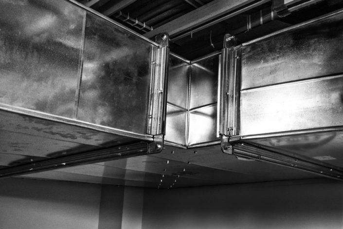 Metal Duct corner piece underground air duct restoration