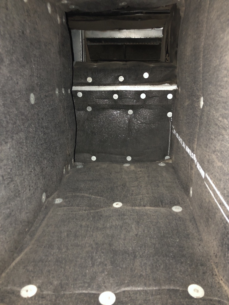 cleaned air duct before sealing