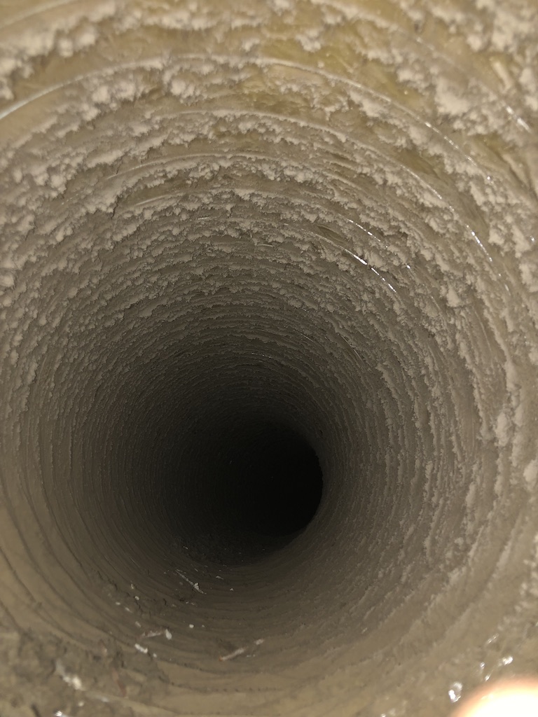 dusty air duct, before cleaning service